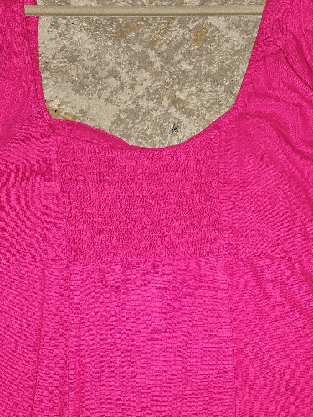 A New Day Puff Sleeve Linen Blend Dress Dark Pink XL - Picture 8 of 8